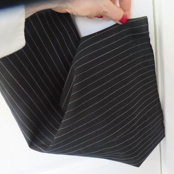 3 pieces:  Black n white flare pants, crop jacket, shirred LS shirt, size 4 or S - Picture 5 of 15